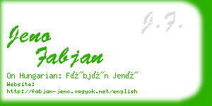 jeno fabjan business card